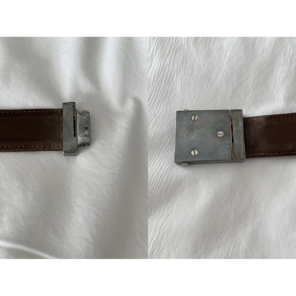 ✨Vintage Rare CHANEL 96P CC Logo Runway Collection Brown Leather Belt - Picture 5 of 15